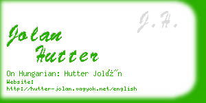 jolan hutter business card